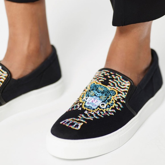 kenzo slip on sneakers
